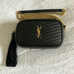 YSL Mini Lou Camera Bag Black with Gold hardware - preloved